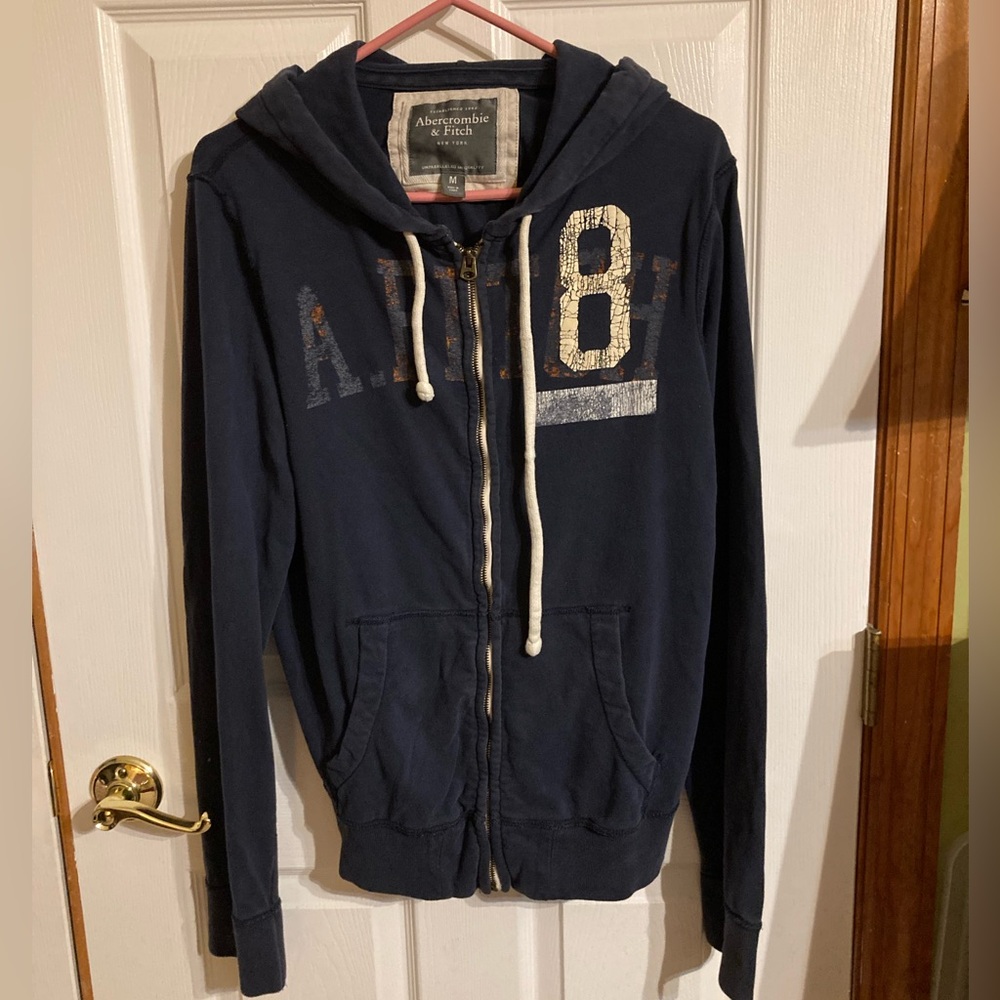 Abercrombie and Fitch men’s medium, hooded, zip front sweatshirt
